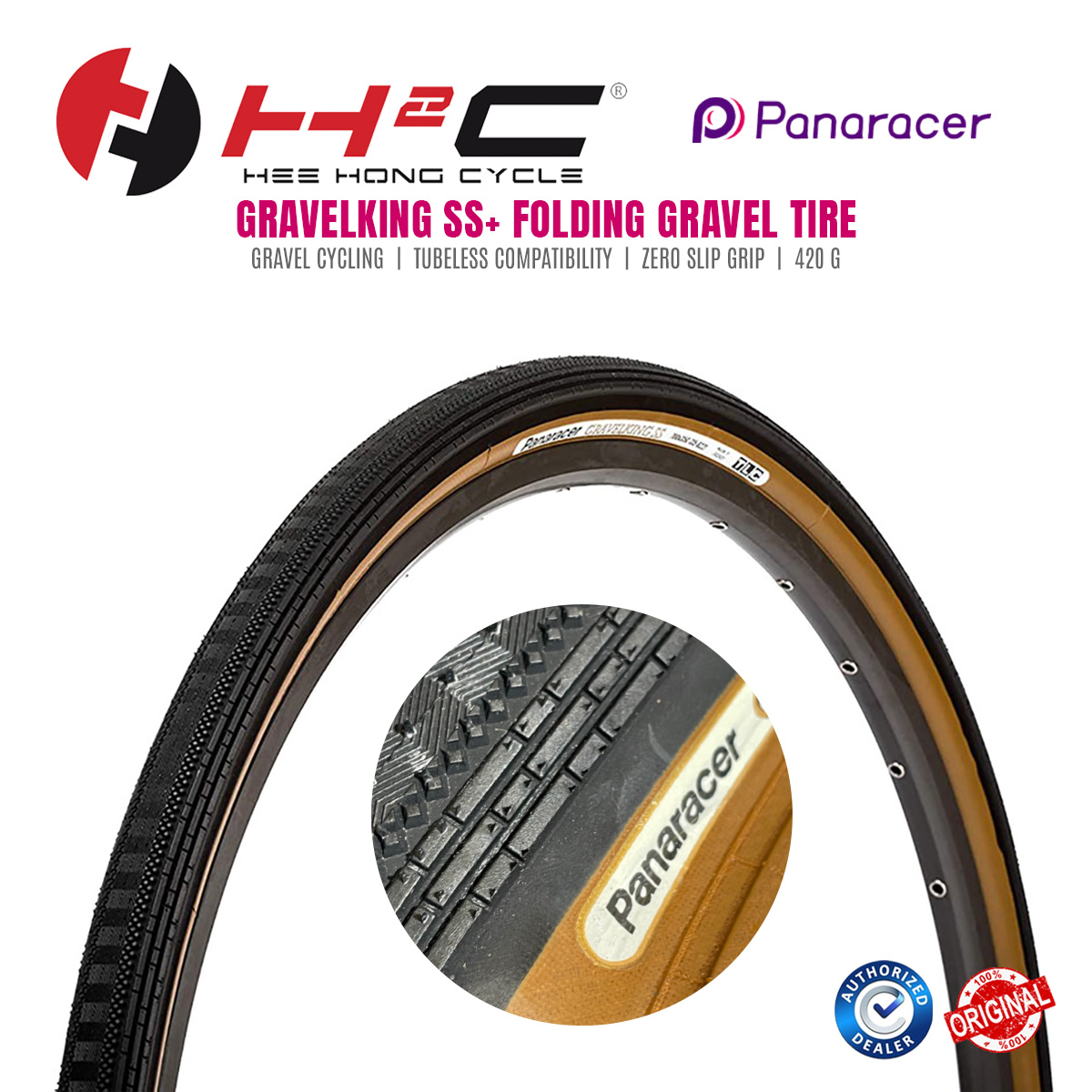 PANARACER GRAVELKING SS+ PLUS TUBELESS 700 X 32C GRAVEL TYRE